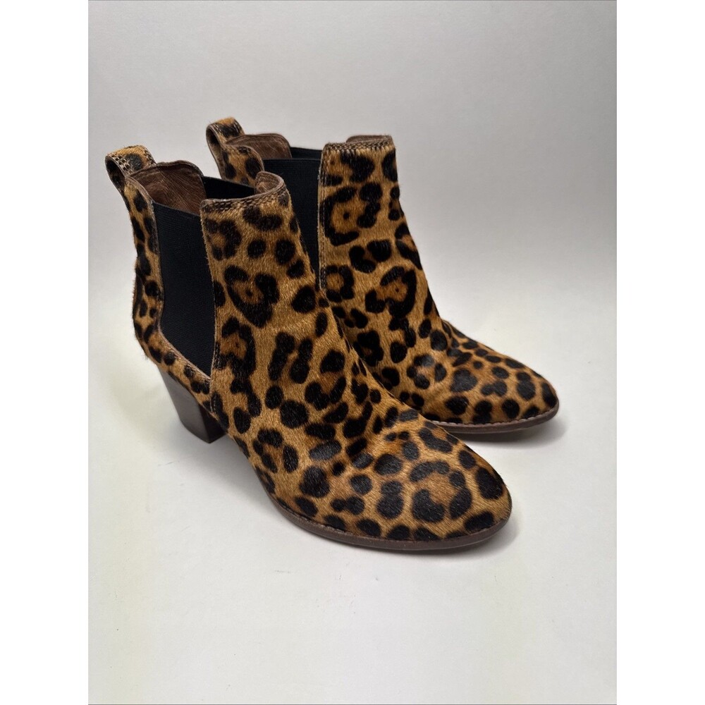 Madewell Women’s Reagan Leopard Booties Brown Calf Hair Booties Sz 7.5